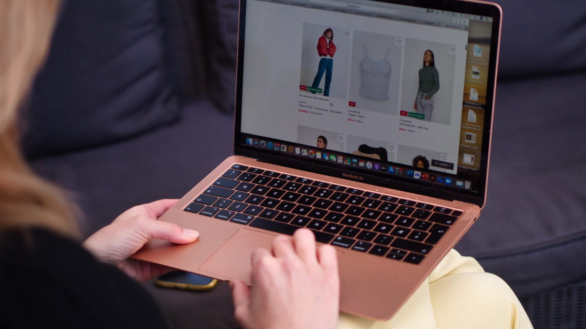 Woman using laptop